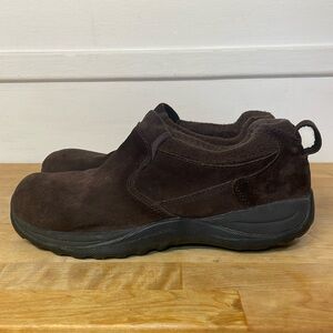 L. L. Bean Primaloft Insulated Brown Suede Slip On Shoes Women's 9.5 wide